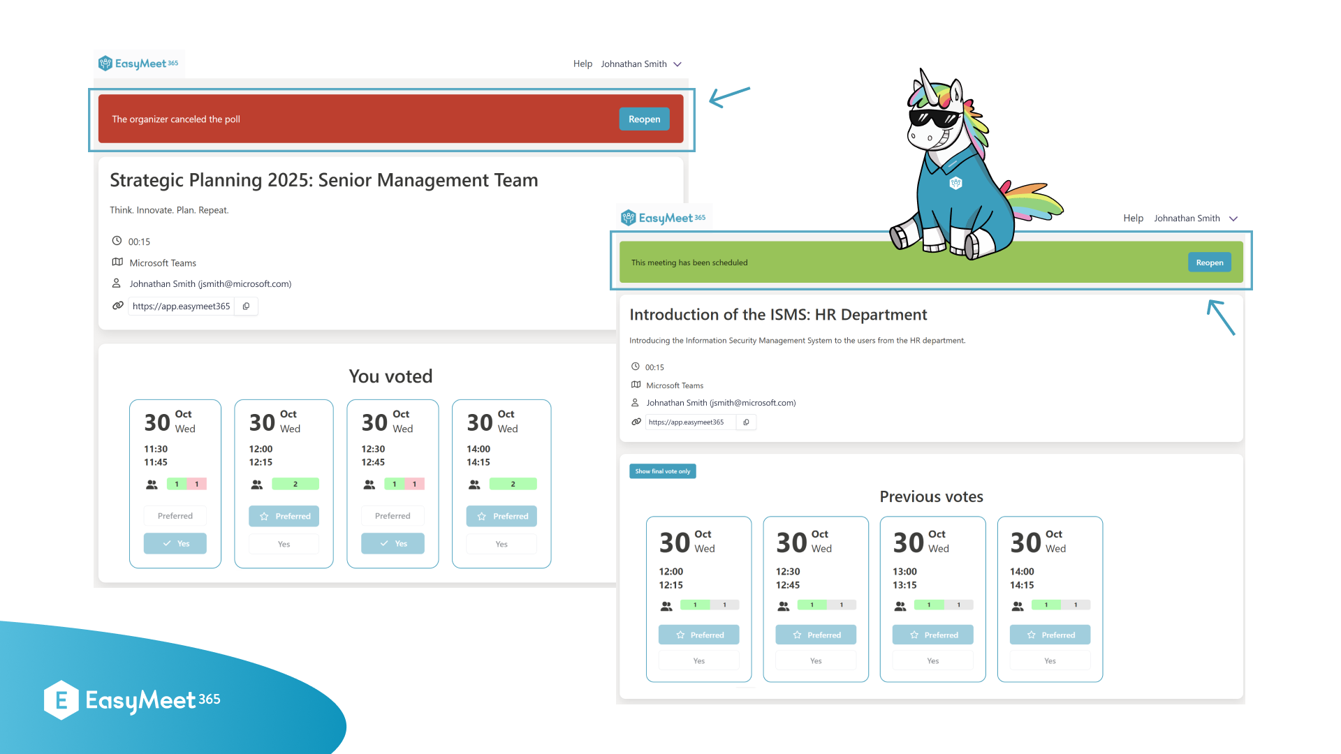 EasyMeet 365 – Poll reopening options