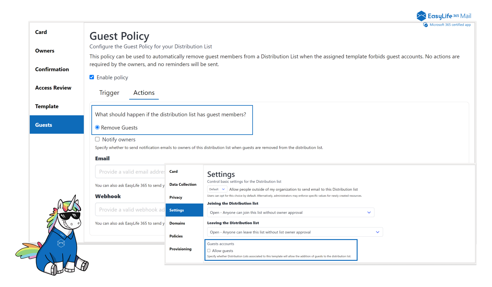 EasyLife 365 Mail - Guest Policy Management