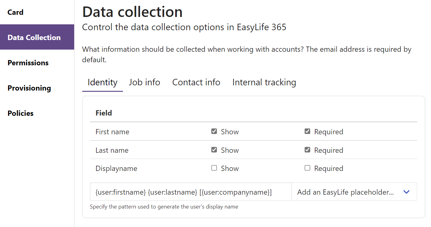 EasyLife 365 data collection