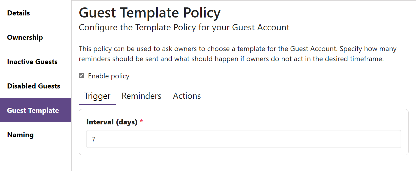 guest account template policy