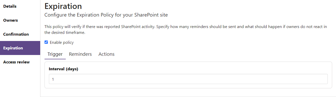 learning SharePoint expiration policy